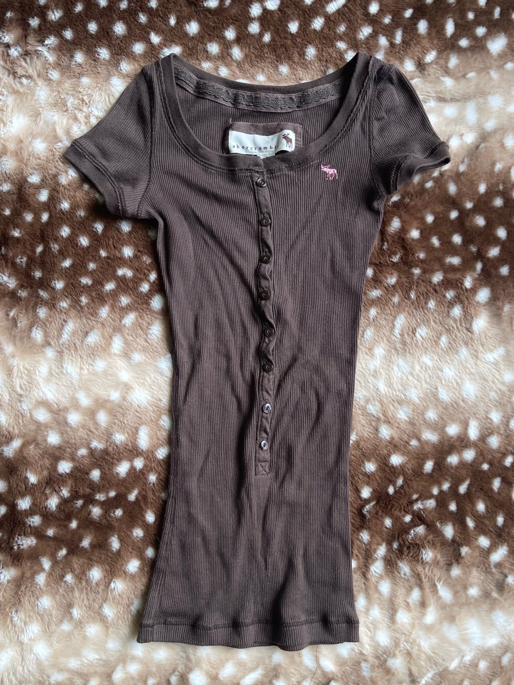 Y2K Abercrombie and Fitch brown Henley